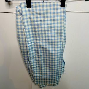 Ankle pants dress pants light blue plaid H&M hardly worn cotton polyester